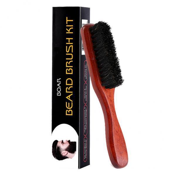 Beard Brush Wooden Long Handle - Mens Grooming Travel Kit ulasan dan harga