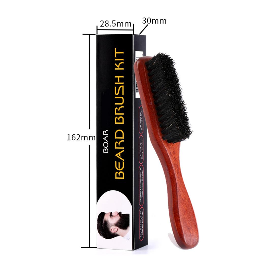 Beard Brush Wooden Long Handle - Mens Grooming Travel Kit ulasan dan harga