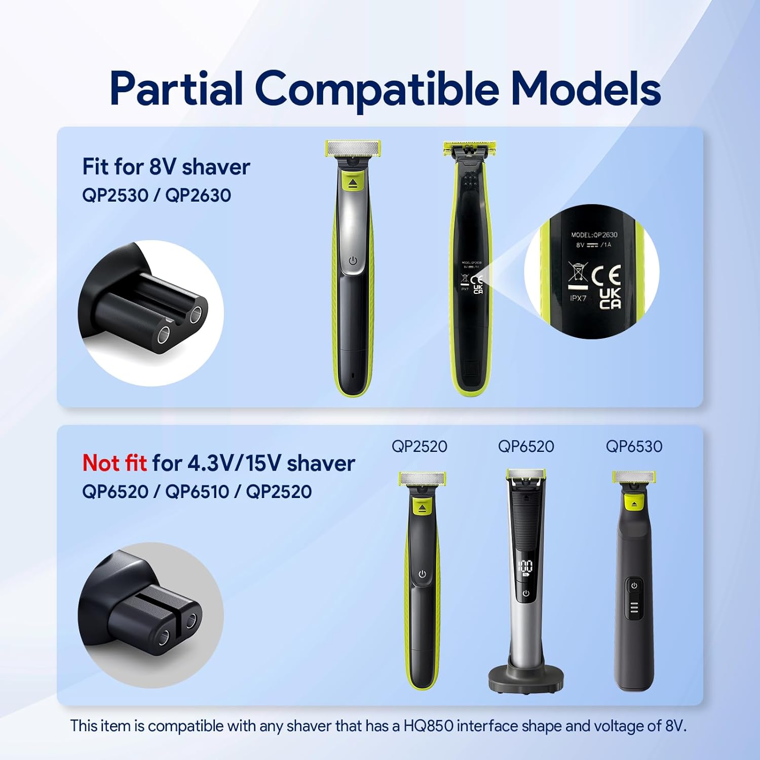 8V HQ850 Type-C Shaver Charger - Electric Shaver Rotary ulasan dan harga