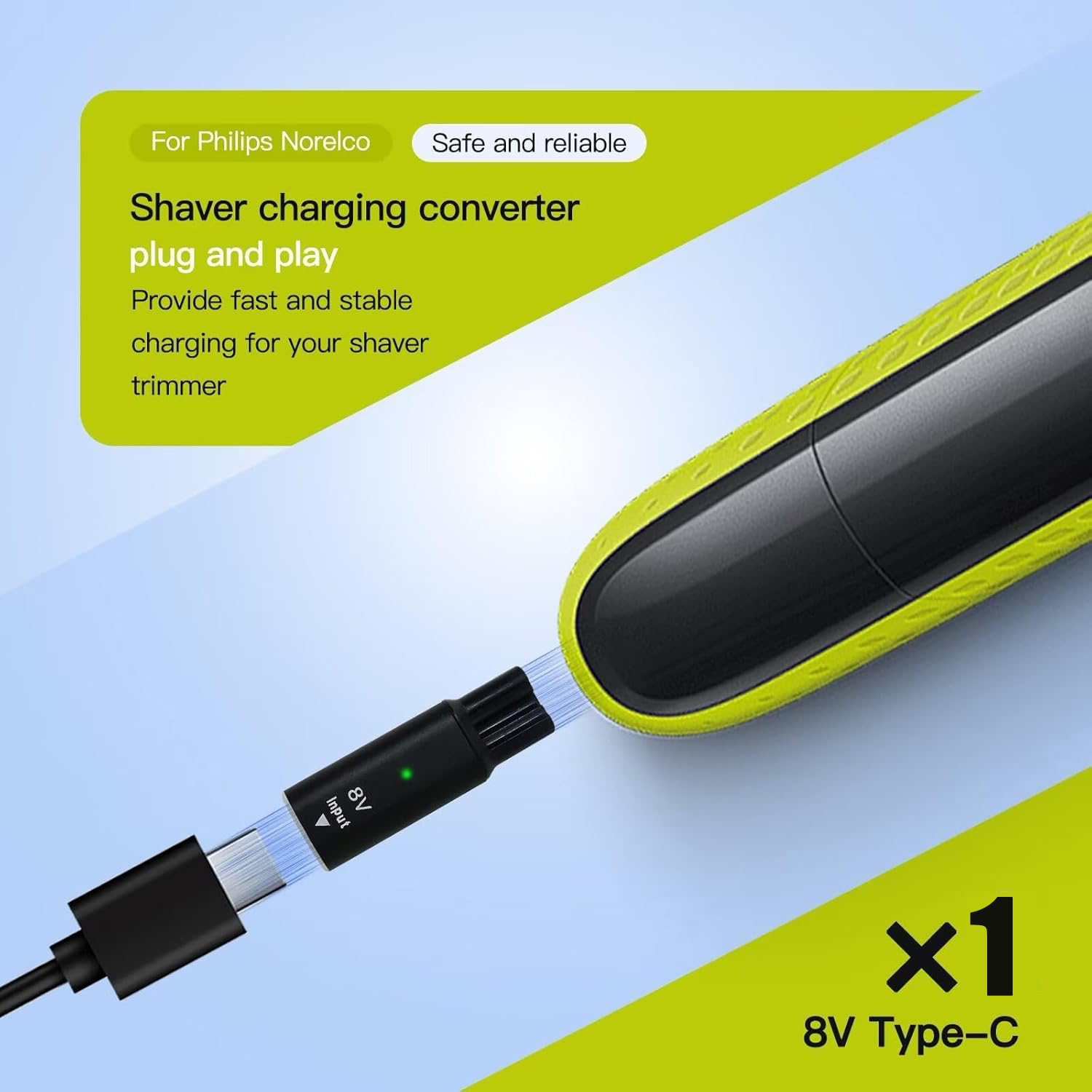8V HQ850 Type-C Shaver Charger - Electric Shaver Rotary ulasan dan harga