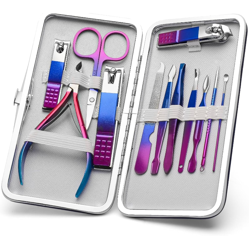 Manicure Set Nail Clippers Ped - Mens Grooming Travel Kit ulasan dan harga