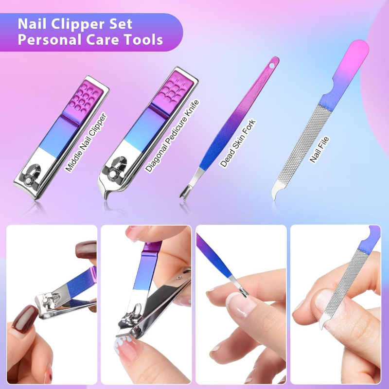 Manicure Set Nail Clippers Ped - Mens Grooming Travel Kit ulasan dan harga