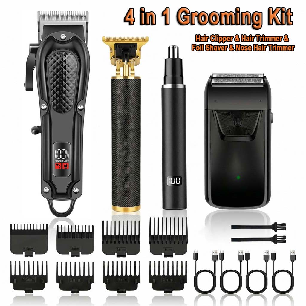 4 in 1 Men's Hair Clipper Set, - Electric Shaver Rotary ulasan dan harga