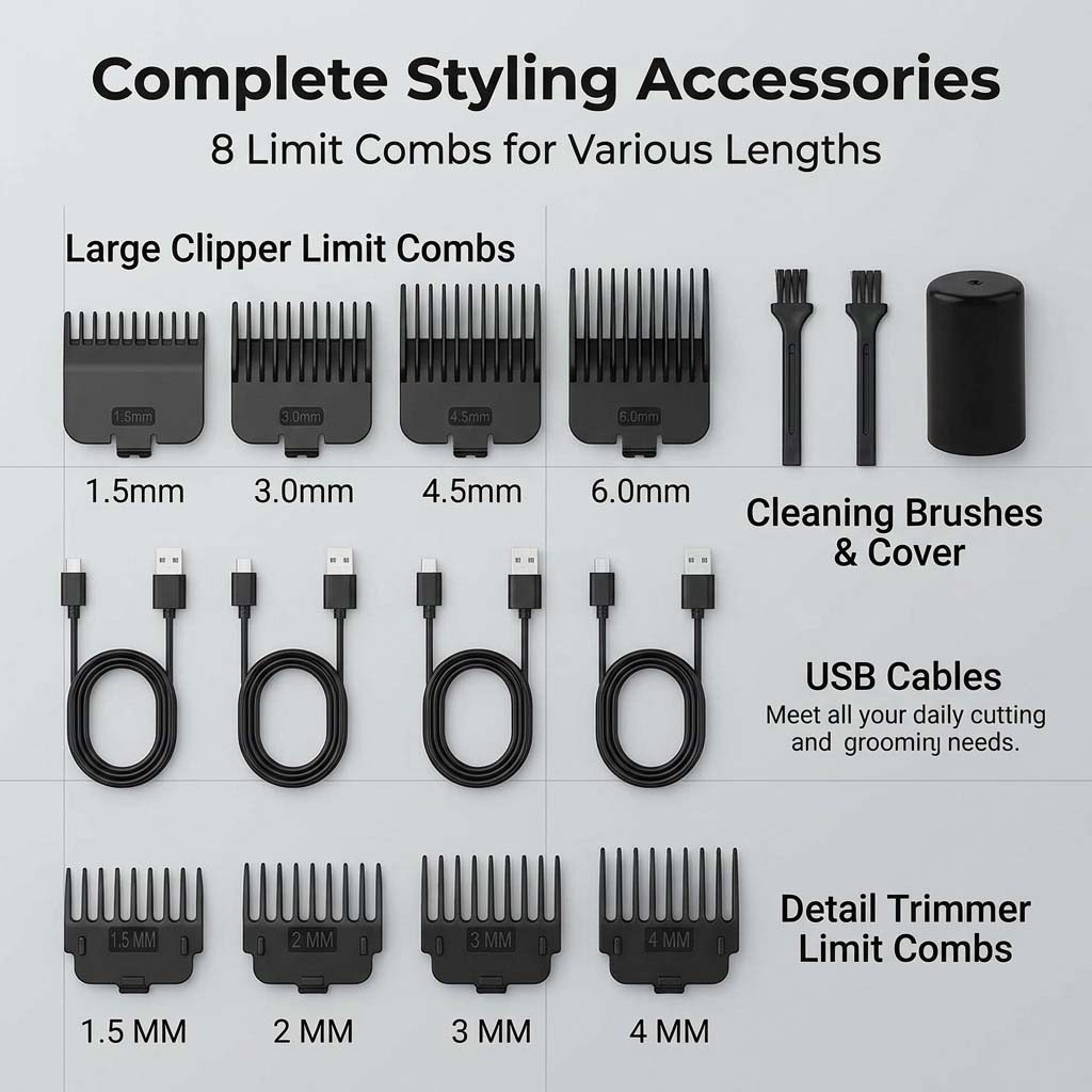 4 in 1 Men's Hair Clipper Set, - Electric Shaver Rotary ulasan dan harga