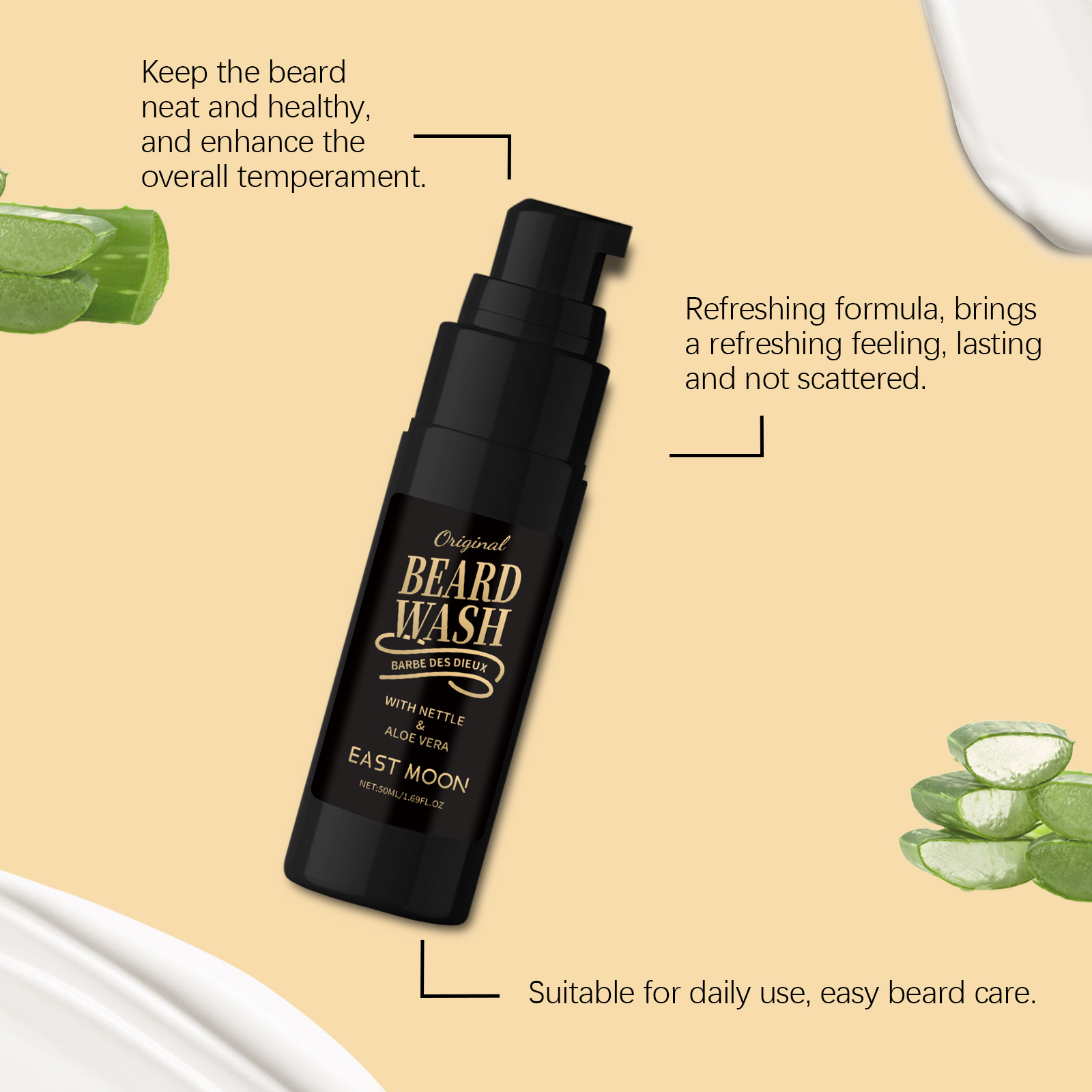 50ML Men Bubble Beard Wash Gel - Beard Oil ulasan dan harga