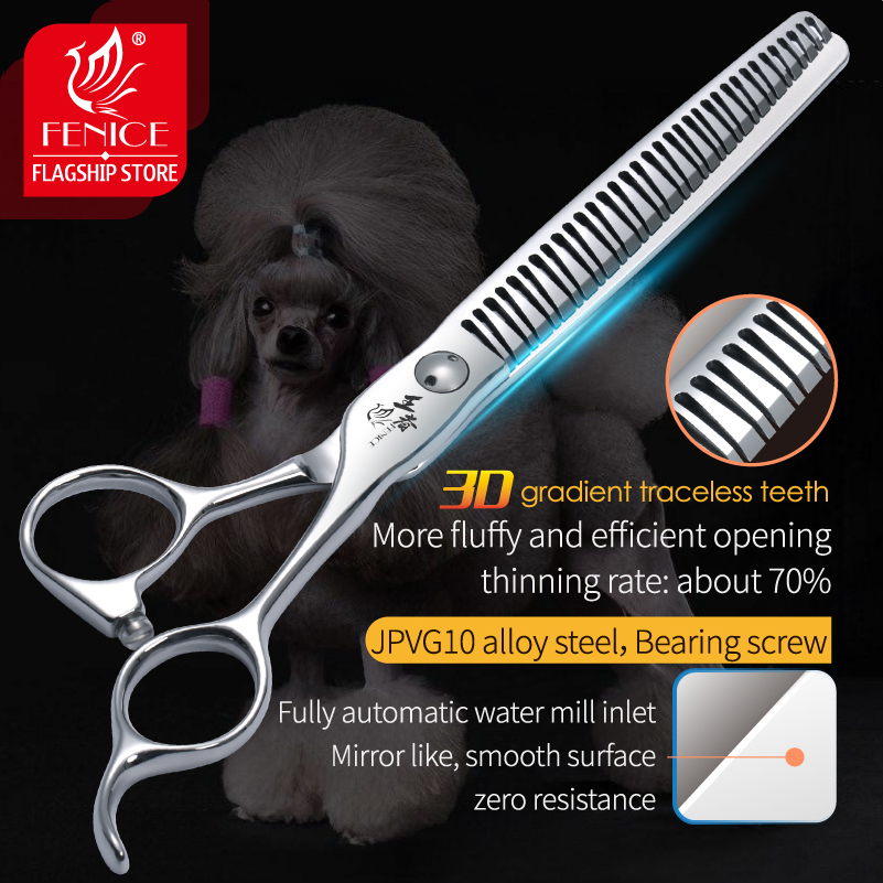Fenice 7 Inch 3D Gradient Trac - Grooming Scissors ulasan dan harga